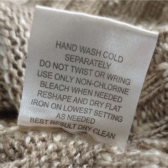 Pink Rose Kimono Sleeve Tan Knit Sweater Cardigan Top sz L Womens - Picture 5 of 6